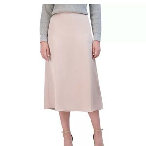 French Connections Women's Satin Skirt‎ Beige Plus Size X-Large